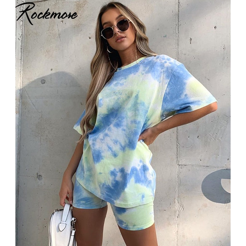 Rockmore Tye Dye 2 Pieces Tracksuits Women 2 Piece Sets